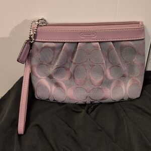 Coach Lavender and Gray Signature Wristlet NEW!